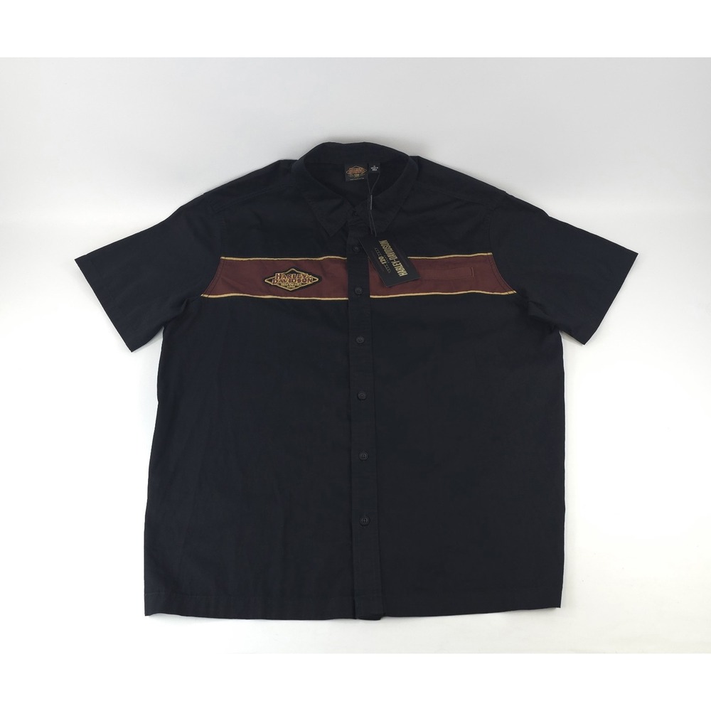 Harley Davidson Men's 120 Anniversary Mechanic Button Up Short Sleeve Shirt XL